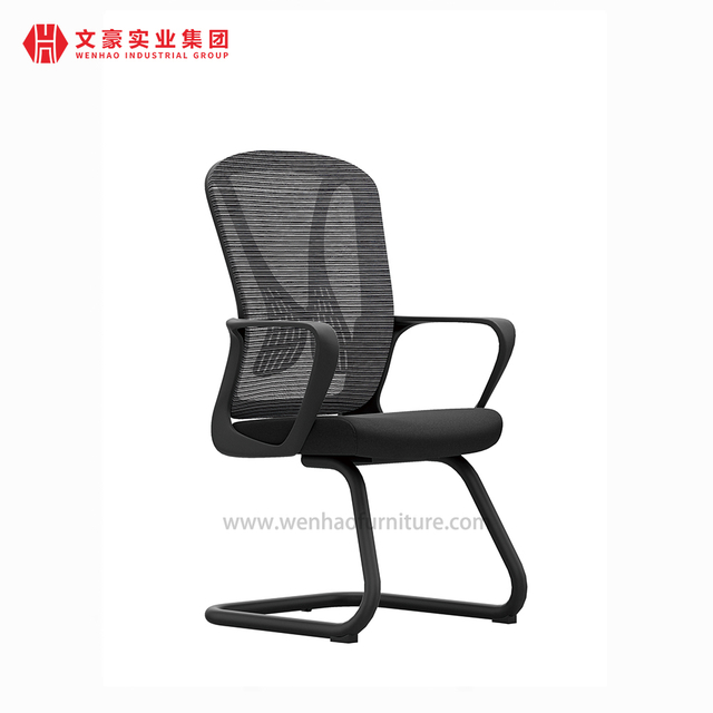 Modern Black Mesh Office Conference Chair with Handrail Upholstered Desk Chairs Supplier in China
