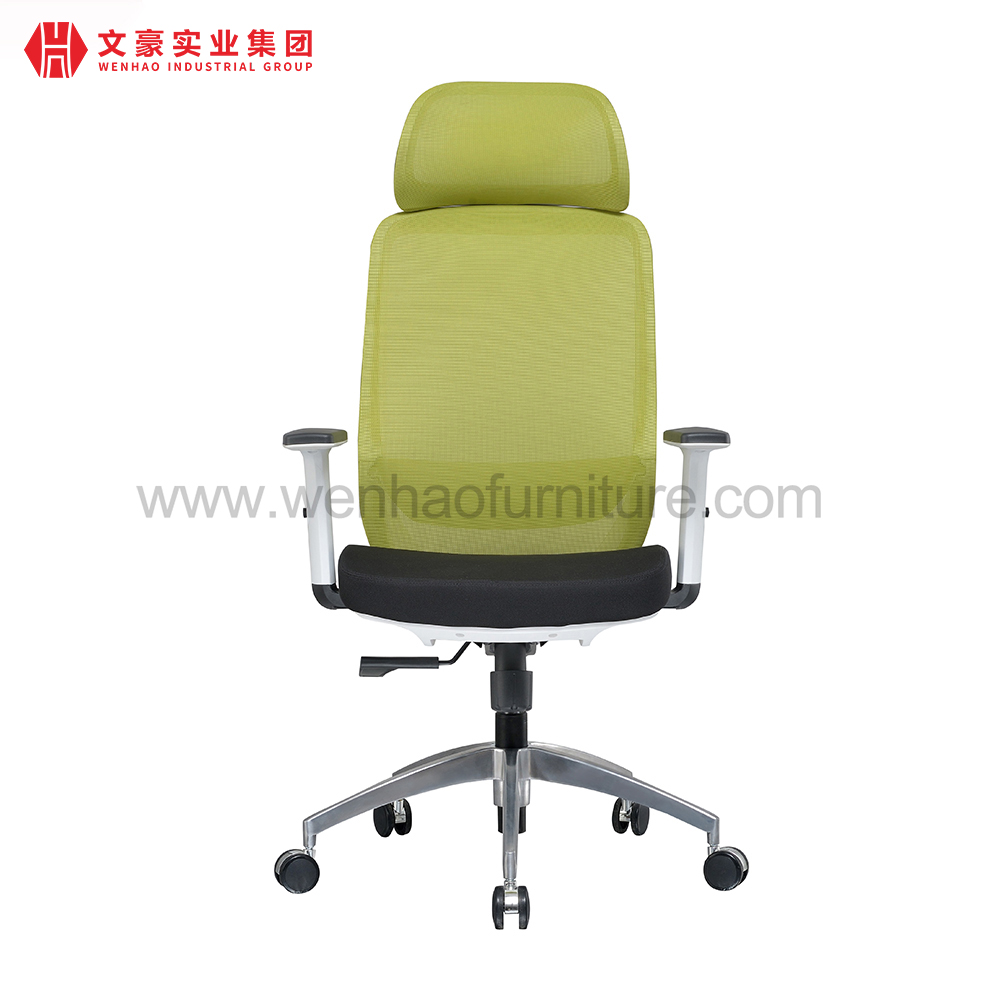 Green Ergonomic Mesh Office Swivel Chair Factory Modern Upholstered Chairs With Adjustable Arms
