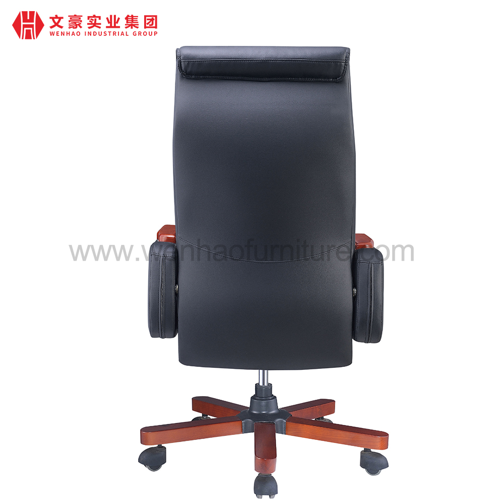 High End Ergonomic Leather Executive Office Chair Classic Upholstered Boss Desk Chairs