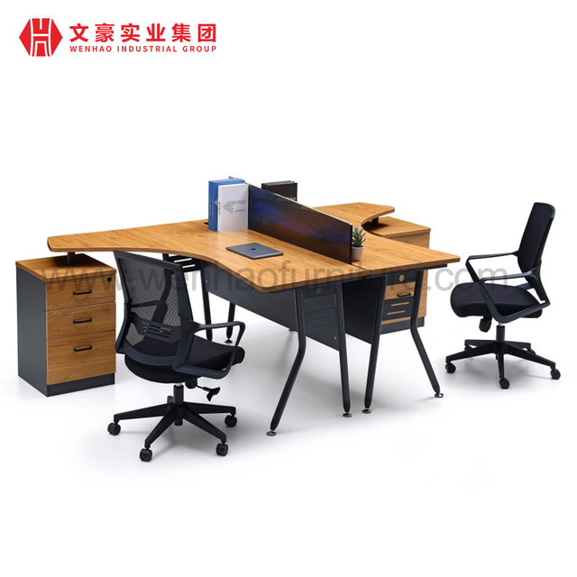 Amazing 2 Seater Office Work Table Workstations Desk Computer with Drawers