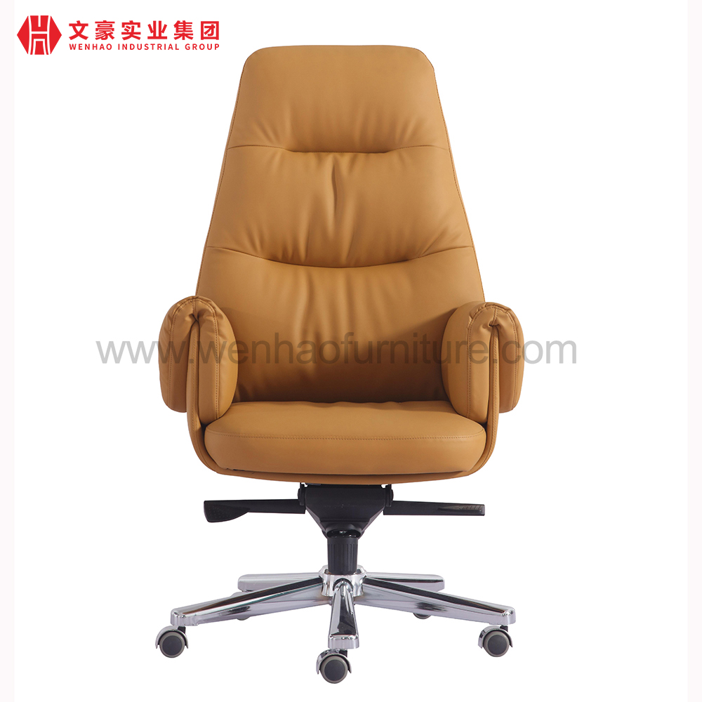 High Back Modern Leather Executive Office Chair White Revolving Upholstered Desk Chairs